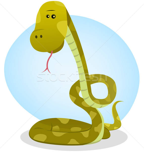 漫畫 蛇 插圖 綠色 動物 商業照片 © benchart