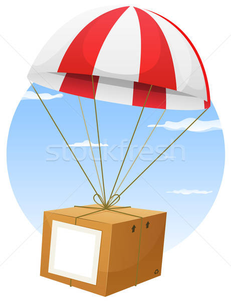 Avion expédition livraison illustration cartoon parachute Photo stock © benchart