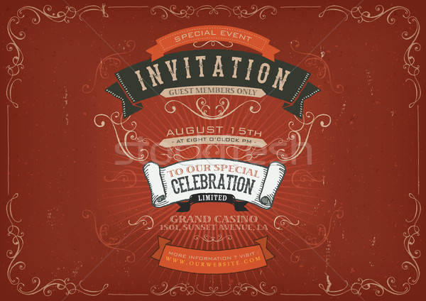 Vintage Invitation Poster Background Stock photo © benchart