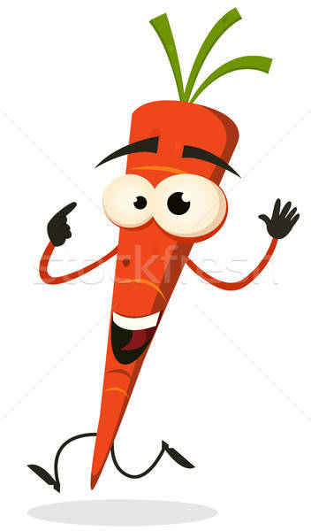 Cartoon Happy Carrot Character Running Stock photo © benchart