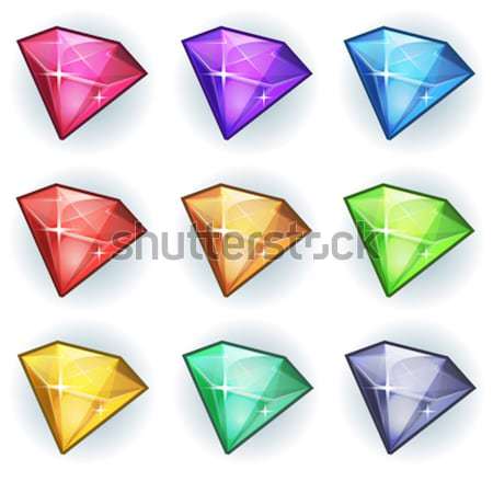 Icone illustrazione set lucido colorato diamanti Foto d'archivio © benchart