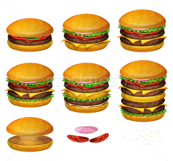 American Burgers All Size Stock photo © benchart