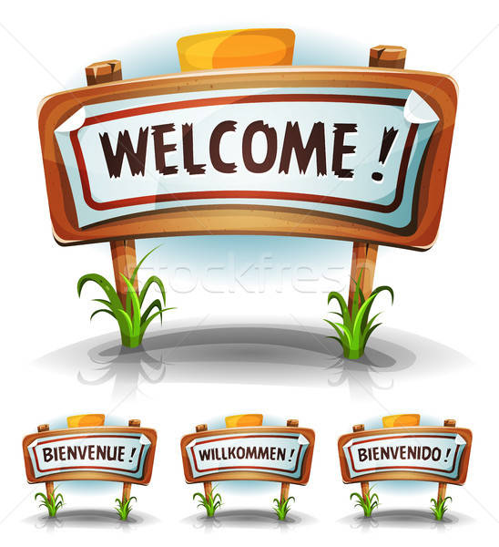 Stock photo: Welcome Farm Or Country Sign