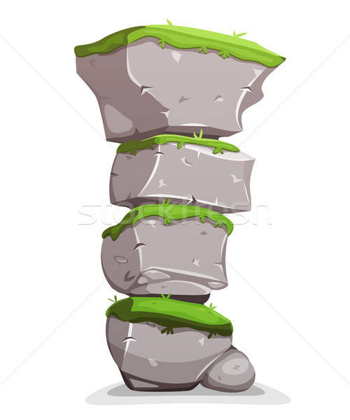Boulders Stack With Grass Stock photo © benchart