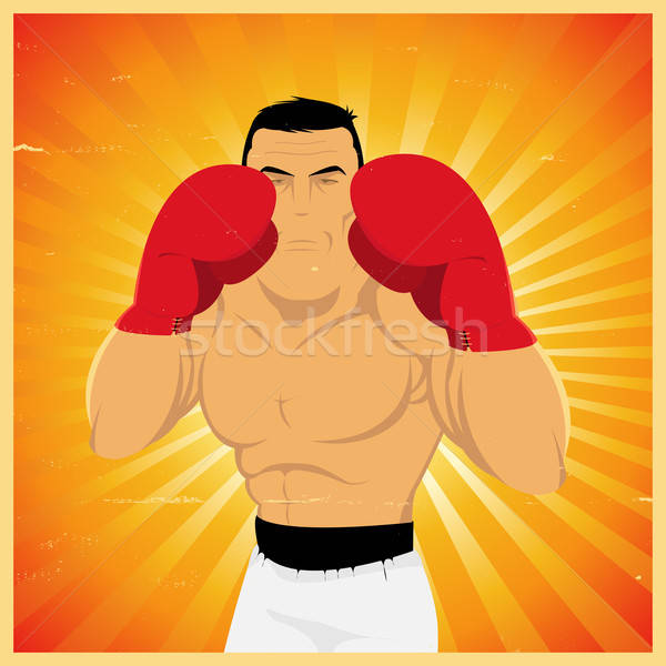 Grunge Boxer In Guard Position Stock photo © benchart