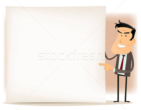 Cartoon Businessman Sign Stock photo © benchart