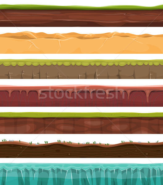 Seamless Grounds, Land And Soil For Ui Game Stock photo © benchart