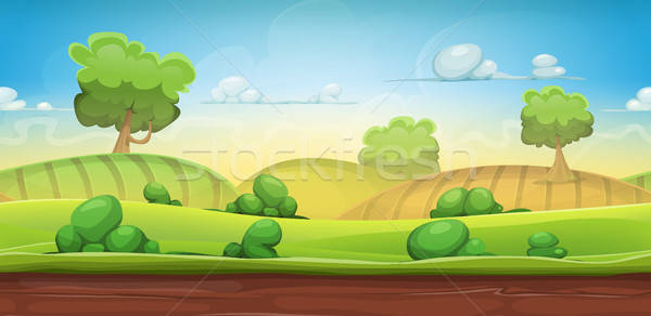 Seamless Country Landscape For Ui Game Stock photo © benchart