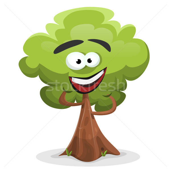 Funny Cartoon Tree Character Stock photo © benchart