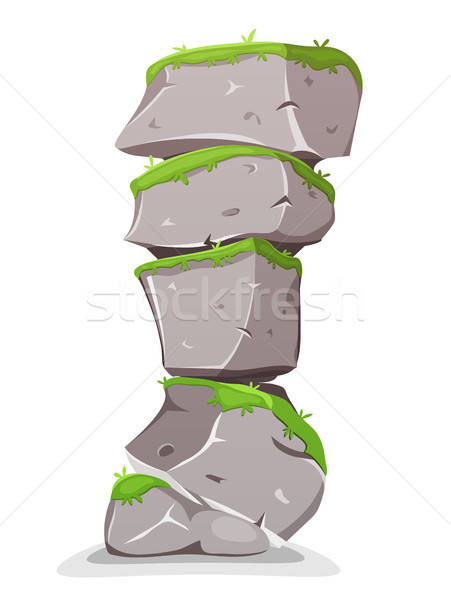 Boulders Tower With Grass Stock photo © benchart