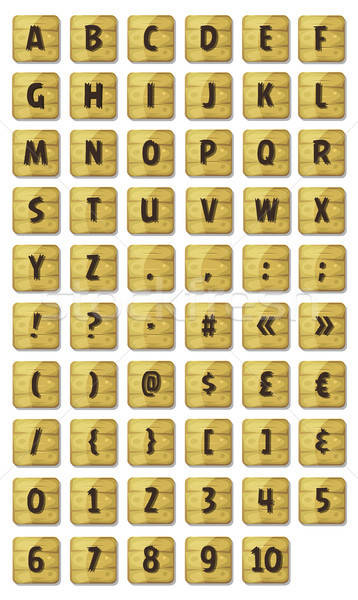 Alfabeto carattere set legno segni illustrazione Foto d'archivio © benchart