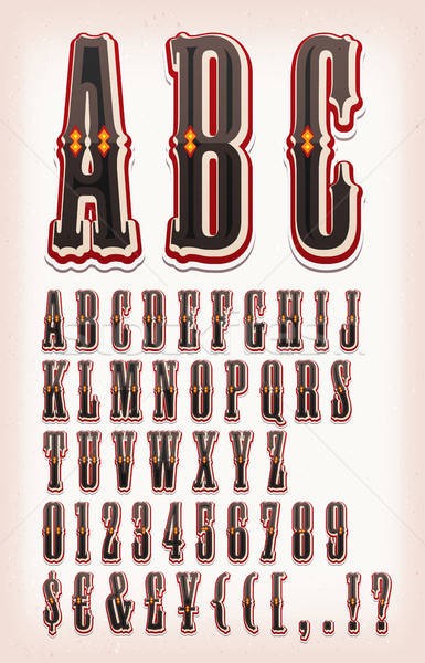 Vintage Circus And Western ABC Font Stock photo © benchart