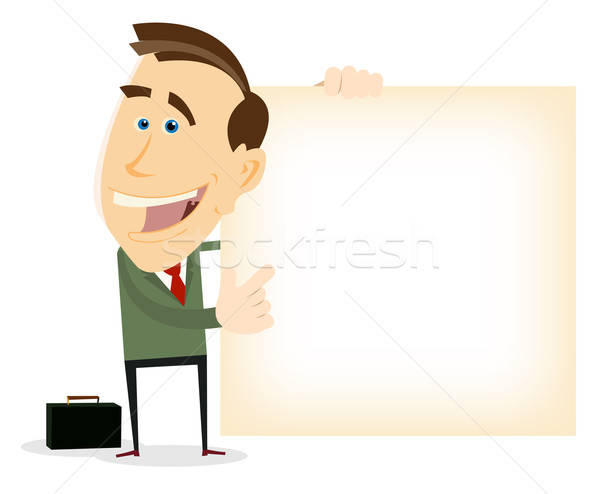 Anzeige glücklich Geschäftsmann Illustration Karikatur Stock foto © benchart