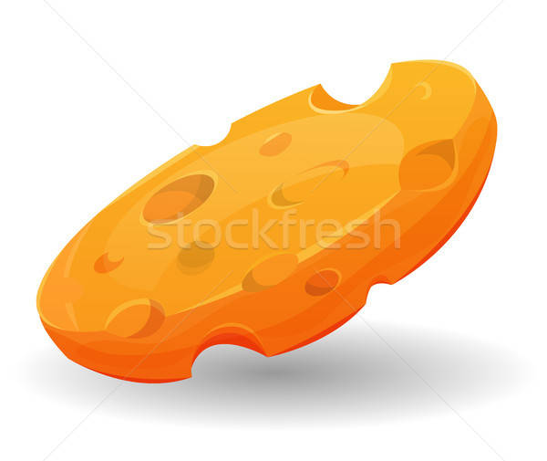 Cartoon pieza queso ilustración rebanada almuerzo Foto stock © benchart