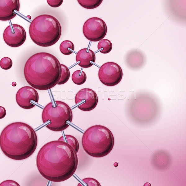 Cząsteczki nauki ilustracja fioletowy atom cząstki Zdjęcia stock © benchart