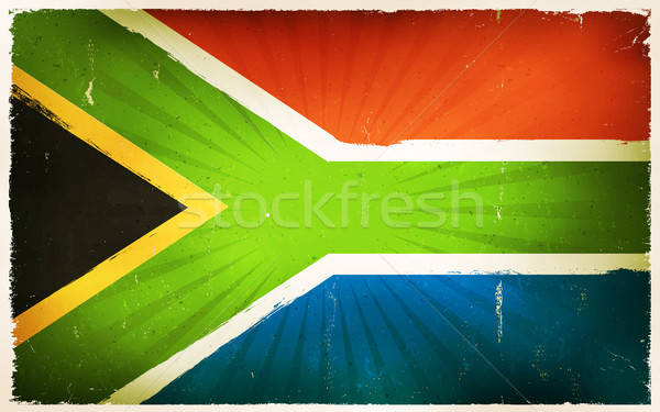 Vintage South Africa Flag Poster Background Stock photo © benchart