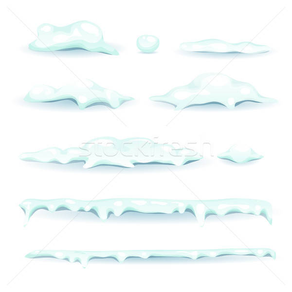 Ice And Snow Elements Set Stock photo © benchart