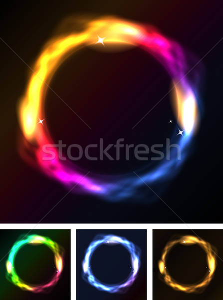 аннотация неоновых Круги галактики кольца иллюстрация Сток-фото © benchart