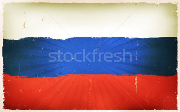 Vintage Russian Flag Poster Background Stock photo © benchart