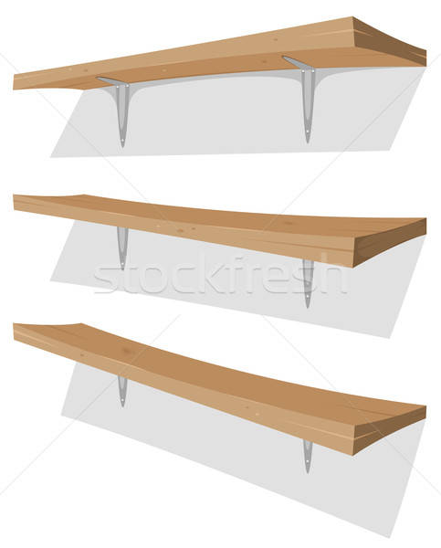 Wood Shelf On The Wall Stock photo © benchart