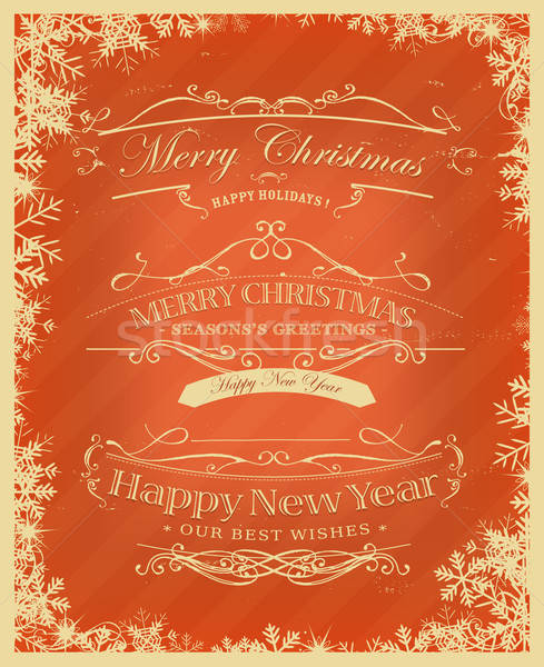 Merry Christmas Retro Background Stock photo © benchart