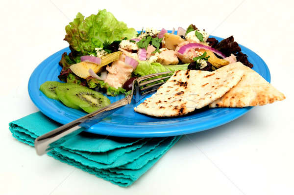 Thunfisch-Salat Pita Brot Bett rot Blatt Stock foto © bendicks