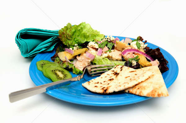 Salata de ton pat roşu frunze salată verde inimă Imagine de stoc © bendicks