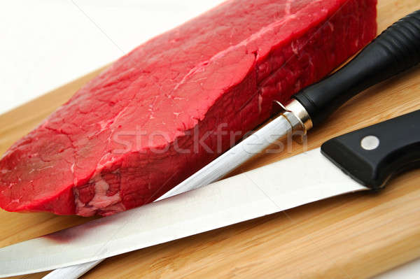 Raw Steak An Knife Stock photo © bendicks