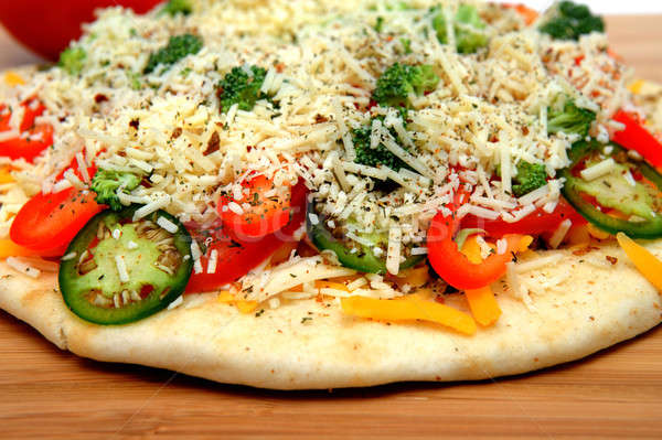 Uncooked Vegtable Pizza For One Stock photo © bendicks