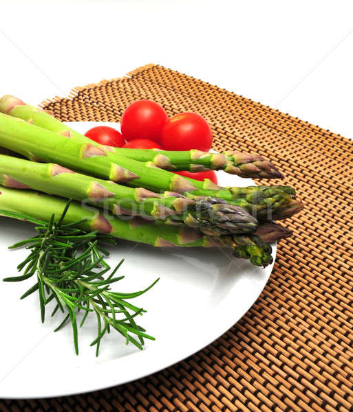 Asperges cerise blanche soucoupe bois lieu [[stock_photo]] © bendicks