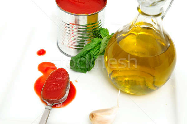 Sauce ingrédients huile d'olive basilic laisse fraîches [[stock_photo]] © bendicks