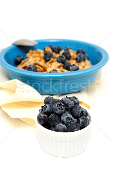 Bleuets céréales bol froid céréales de petit déjeuner fraîches Photo stock © bendicks