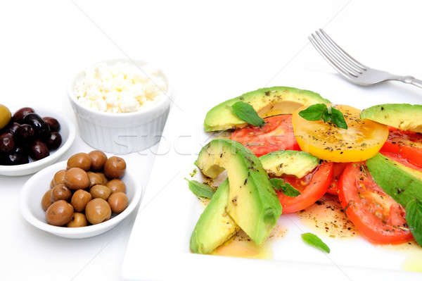 Avocado Salad And Olives Stock photo © bendicks