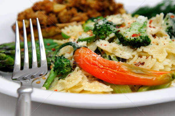 Bowtie Pasta And Vegetables Stock photo © bendicks