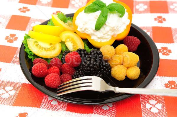 Fresh Berry And Cottage Cheese Salad Stock photo © bendicks