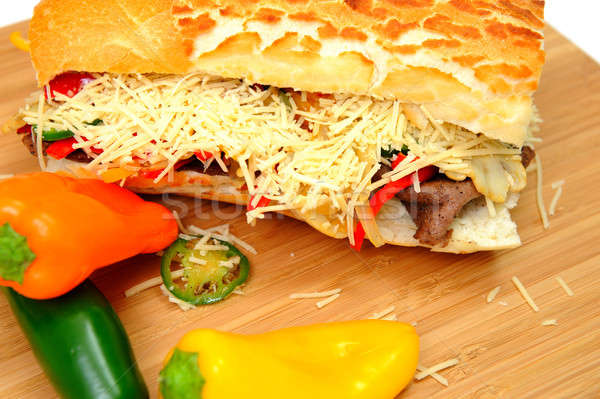 Steak And Sweet Pepper Sandwich Stock photo © bendicks