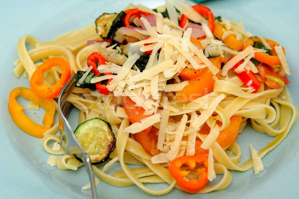 Fettucini And Sweet Peppers Stock photo © bendicks