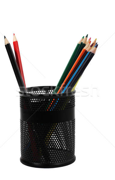 Crayons verre couleur noir fer bois [[stock_photo]] © bendzhik