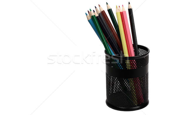 Crayons noir verre couleur fer école [[stock_photo]] © bendzhik