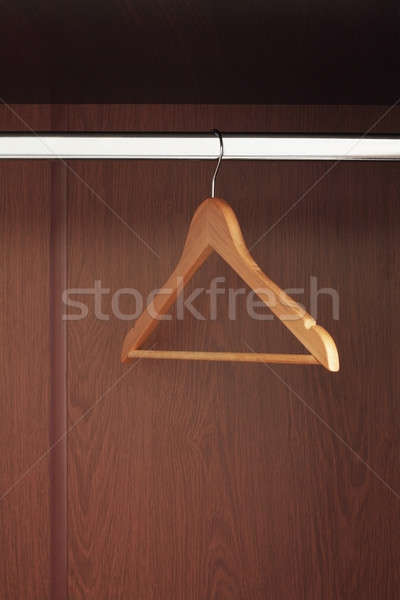 Hanger houten opknoping lege kast abstract Stockfoto © bendzhik