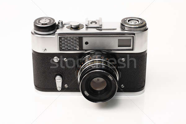 Camera oude zwarte zilver witte retro Stockfoto © bendzhik
