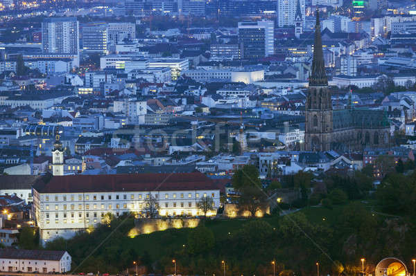 Linz panorama at night Stock photo © benkrut