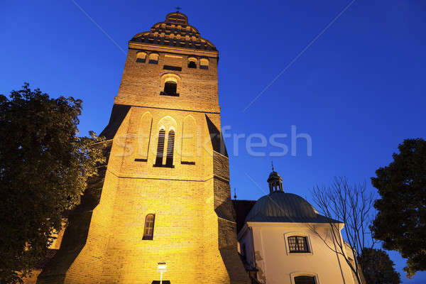 Stock foto: Kirche · Jungfrau · Abend · Zeit · Warschau · Polen