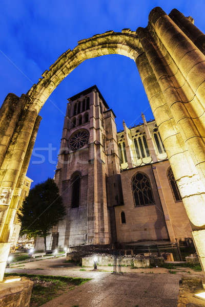 Foto stock: Catedral · velho · ruínas · Lyon · cidade · igreja