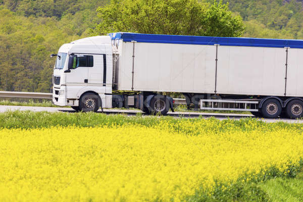 Semi truck driving in Tuscany Stock photo © benkrut