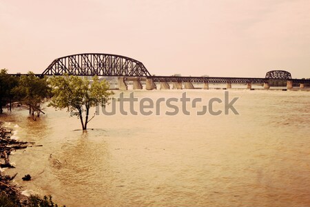 Ohio Park Fluss Kentucky Indiana Jahrgang Stock foto © benkrut