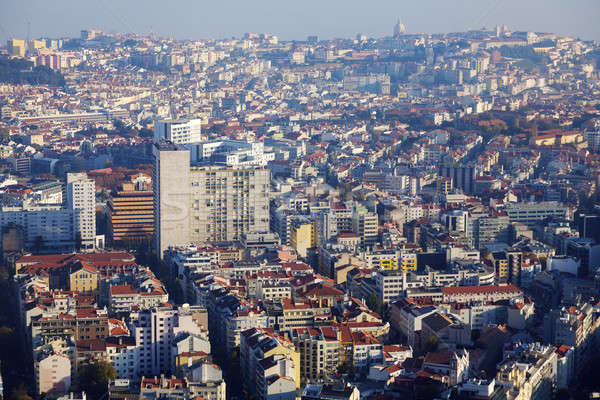 Foto stock: Ciudad · puesta · de · sol · calle · viaje · horizonte