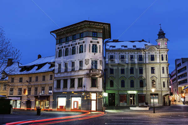 Prešeren Square architecture. Ljubljana, Slovenia Stock photo © benkrut