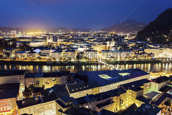 Salzburg panorama with Salzach River  Stock photo © benkrut
