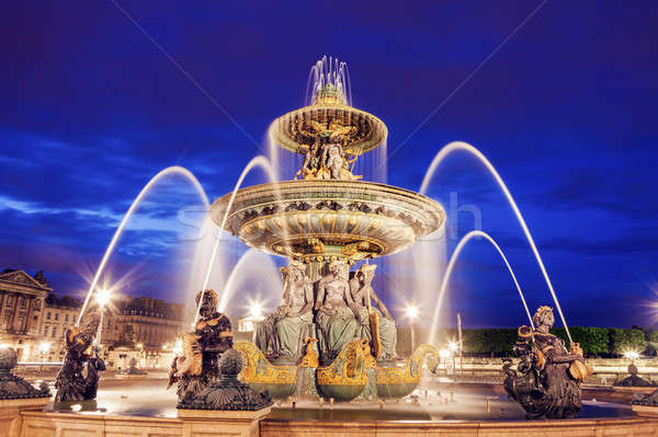 Fontaine des Fleuves on Place de la Concorde in Paris Stock photo © benkrut